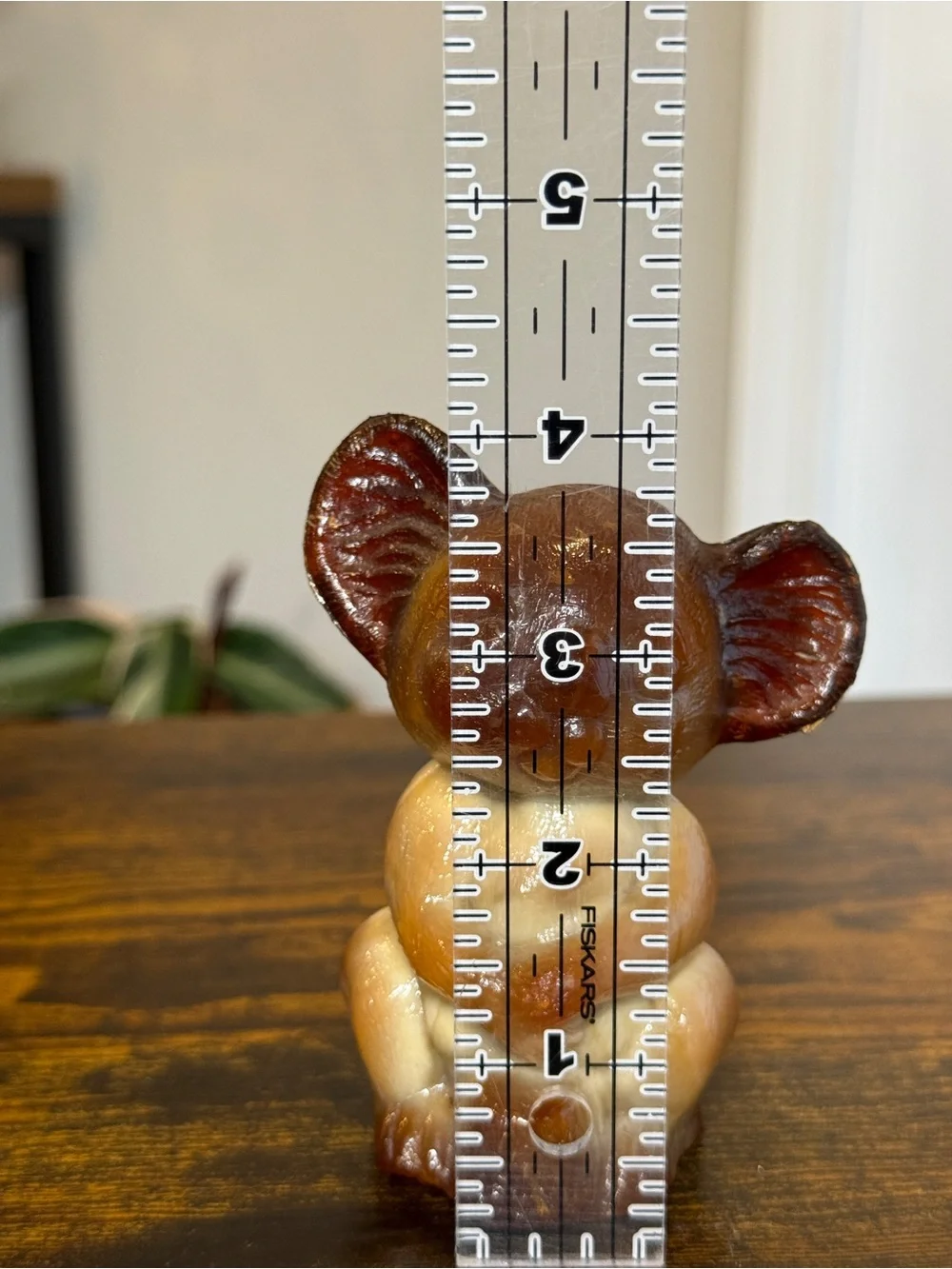 Vintage 1982 KODI Koala Bear Figurine KJ Signed Amber Resin Faux Wood
